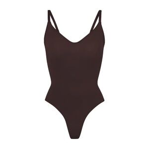 SKIMS SEAMLESS SCULPT THONG BODYSUIT LIMITED EDITION: ESPRESSO SMALL